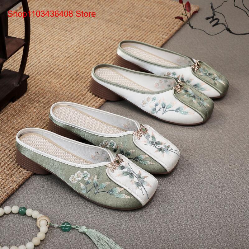Ethnic Fashion In - 새로운 자수 슬리퍼, 여성용 홈 플랫
