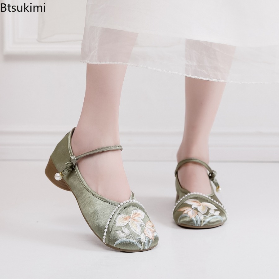 Ethnic Fashion In - 패션 자수 중국 스타일 낮은 굽