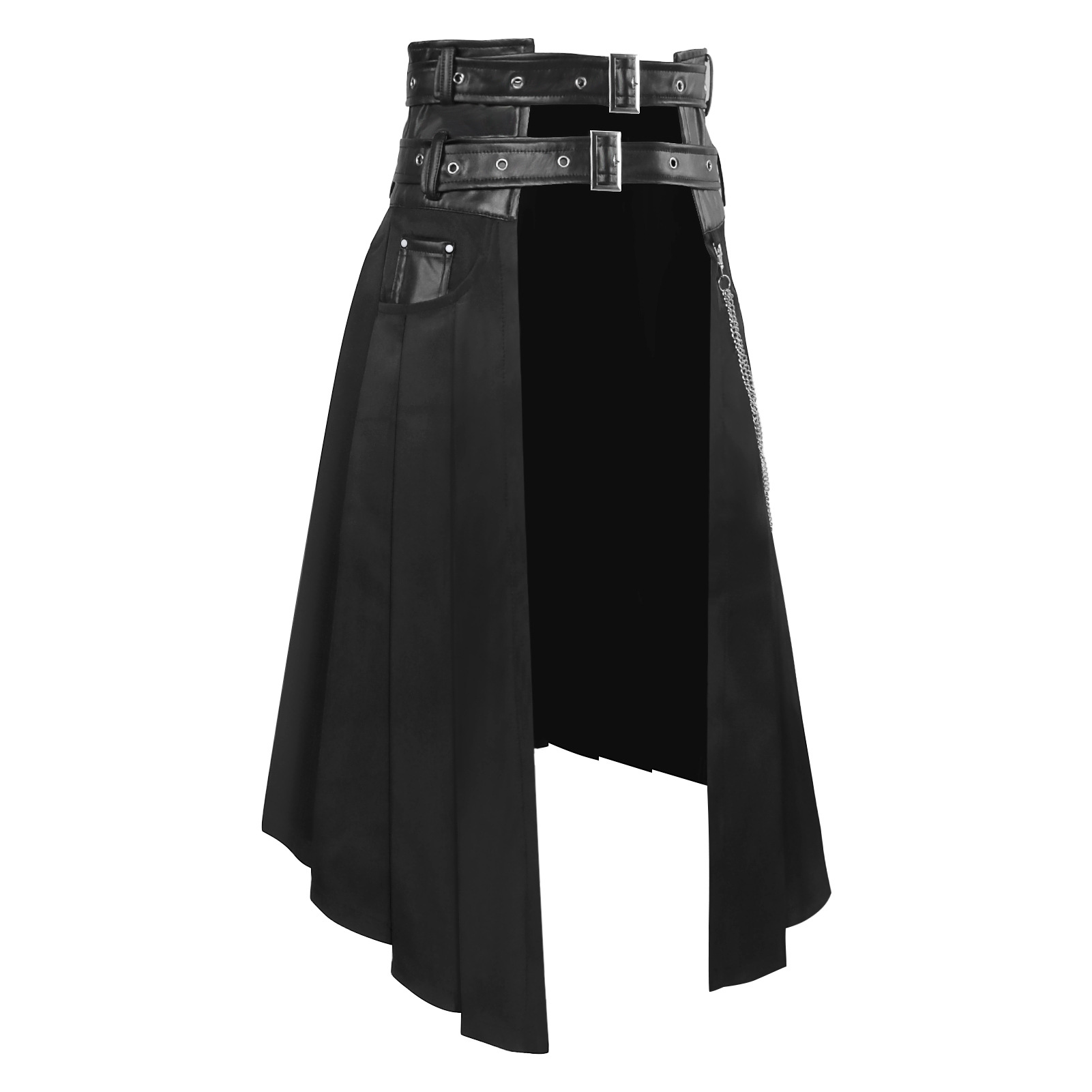 고딕 다크 남성용 스커트 팬츠 비대칭 플리츠 스커트 할 - Ethnic Fashion Wear 리뷰 및 가격