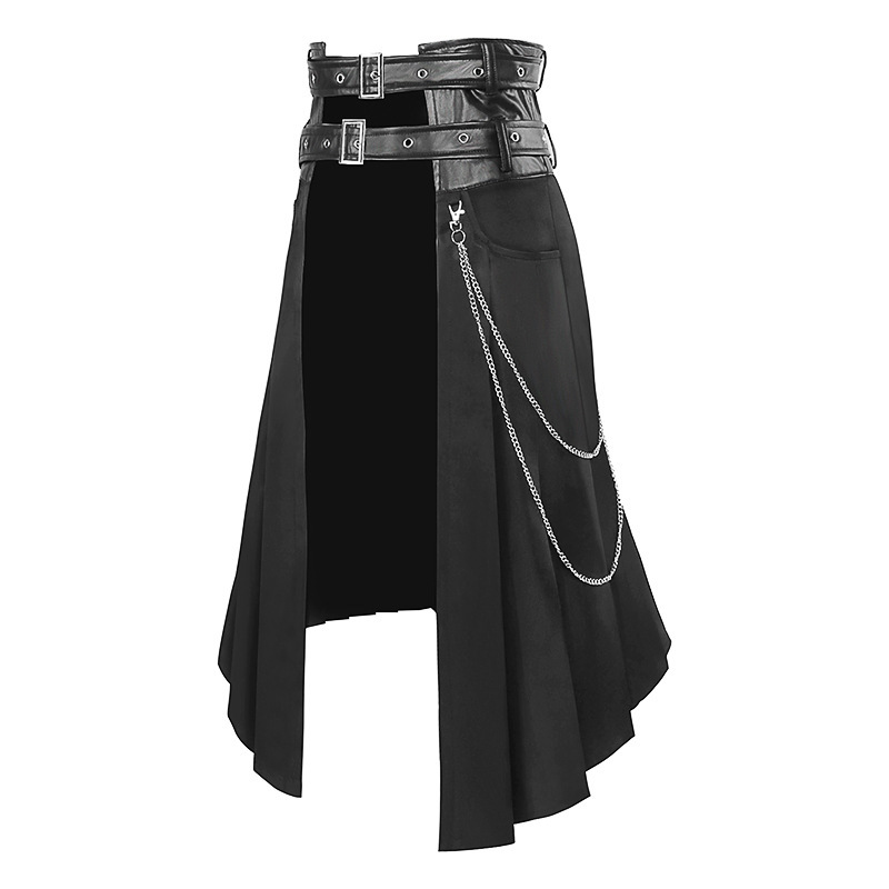 고딕 다크 남성용 스커트 팬츠 비대칭 플리츠 스커트 할 - Ethnic Fashion Wear 리뷰 및 가격