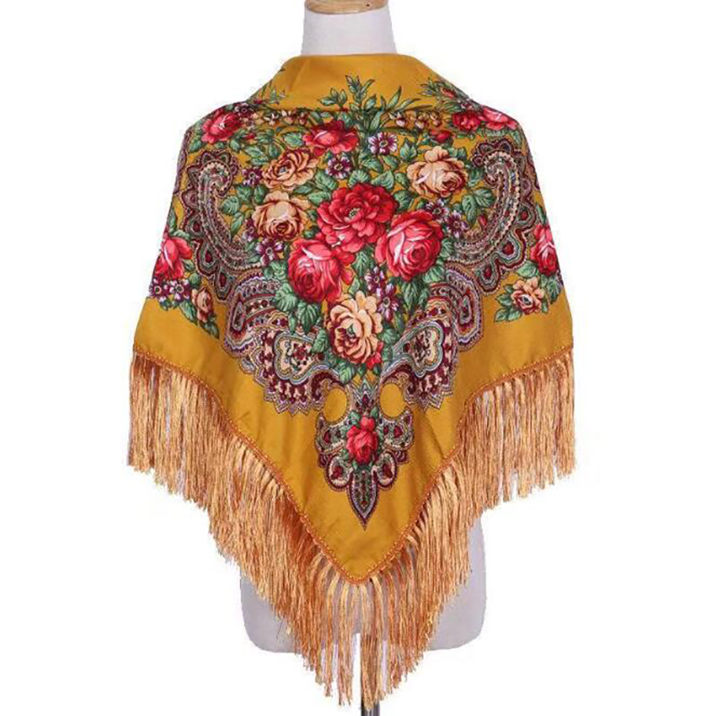 레트로 프린트 스카프 보호 목도리, 따뜻한 면, 러시아 - Ethnic Boho Fashion 리뷰 및 가격