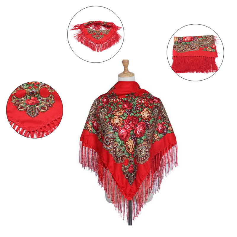 레트로 프린트 스카프 보호 목도리, 따뜻한 면, 러시아 - Ethnic Boho Fashion 리뷰 및 가격