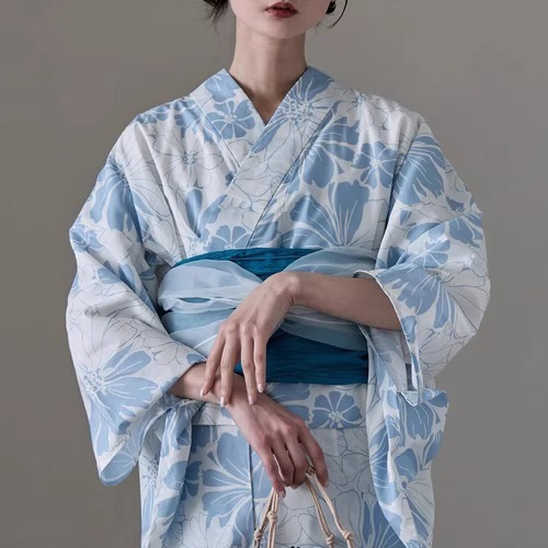 전통 유카타 기모노 면 린넨 소재 소녀 드레스 하늘색  - Ethnic Fashion Dress 리뷰 및 가격