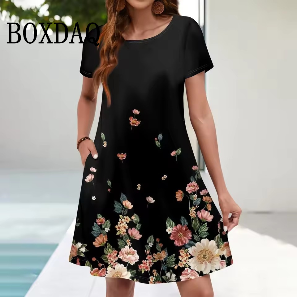 여성 캐주얼 Sundress 느슨한 주머니 여름 Boh - Ethnic Fashion Dress 리뷰 및 가격