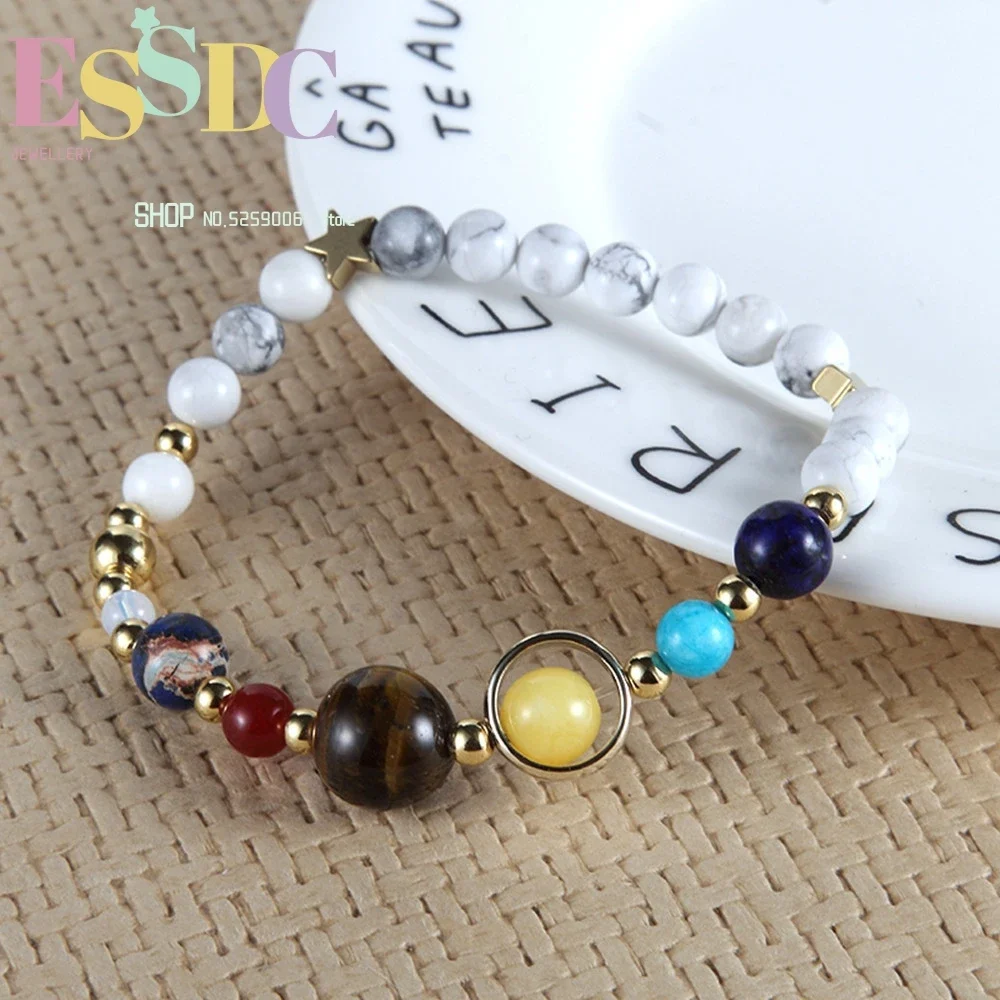 우주 은하수 여덟 행성 화이트 그레인 스톤 비즈 탄성  - Ethnic Fashion Way 리뷰 및 가격