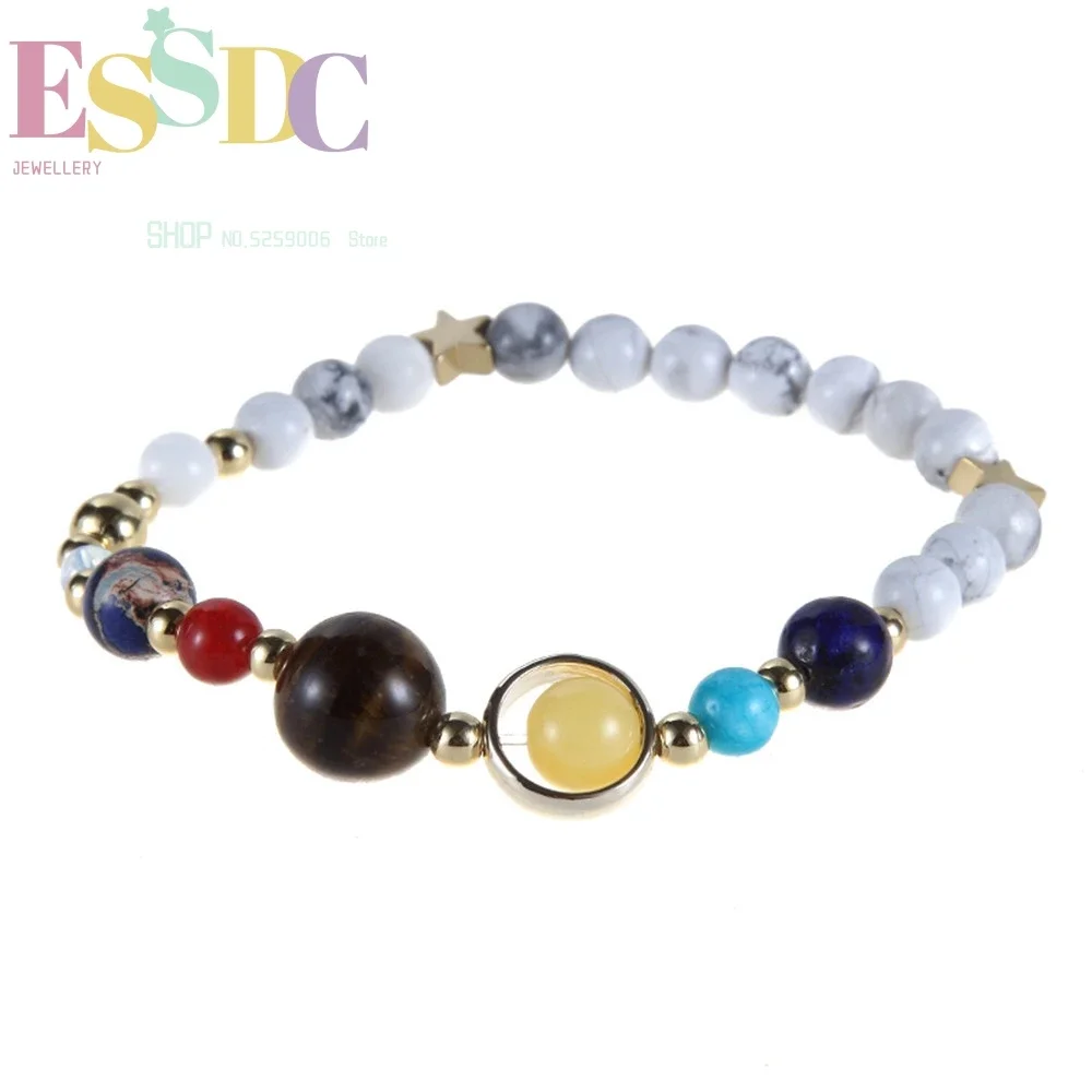 우주 은하수 여덟 행성 화이트 그레인 스톤 비즈 탄성  - Ethnic Fashion Way 리뷰 및 가격