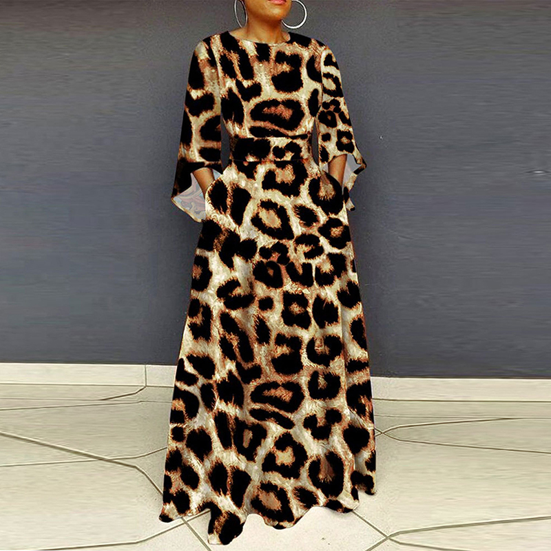 빈티지 여성 파티 드레스 플러스 사이즈 O 넥 3/4  - Ethnic Fashion Dress 리뷰 및 가격