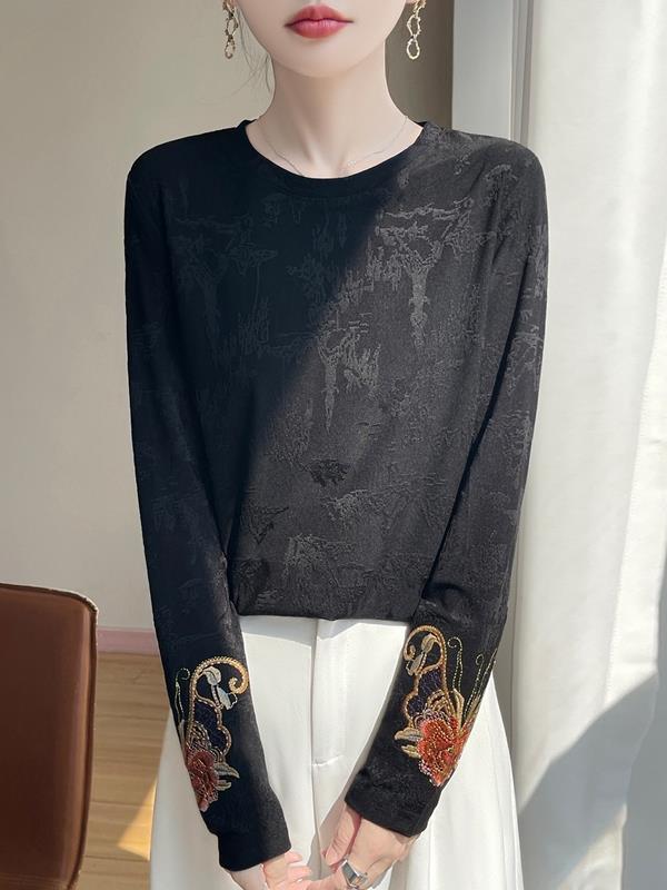 새로운 중국 스타일 라운드넥 자수 탑 여성 패셔너블 패 - Ethnic Fashion Wear 리뷰 및 가격