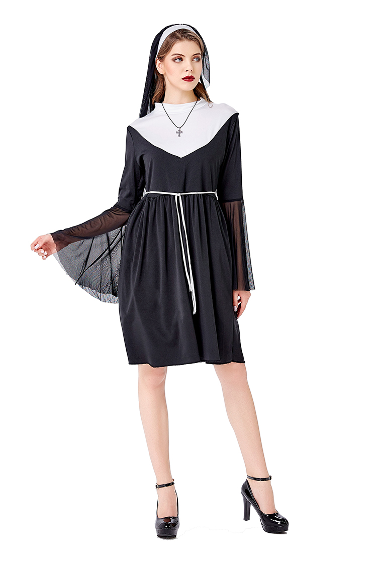 블랙 수녀 의상 할로윈 가면무도회 파티 여성 패션 코스 - Ethnic Fashion Wear 리뷰 및 가격