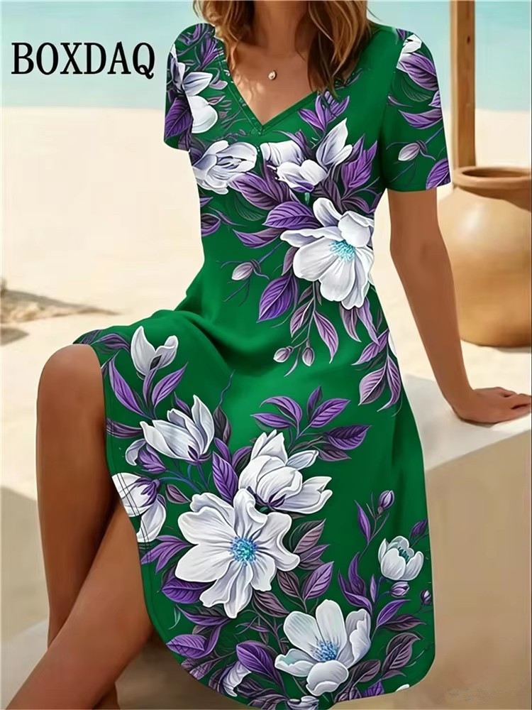 6XL 플러스 사이즈 여성 드레스 여름 해변 캐주얼 A - Ethnic Fashion Dress 리뷰 및 가격