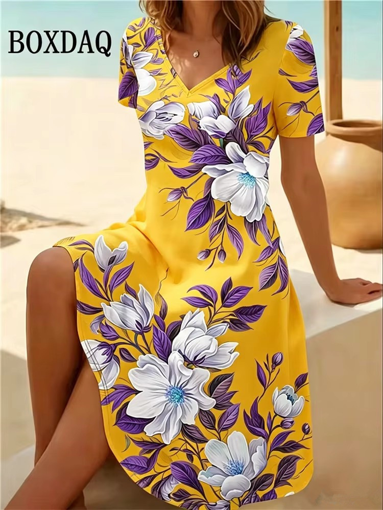 6XL 플러스 사이즈 여성 드레스 여름 해변 캐주얼 A - Ethnic Fashion Dress 리뷰 및 가격