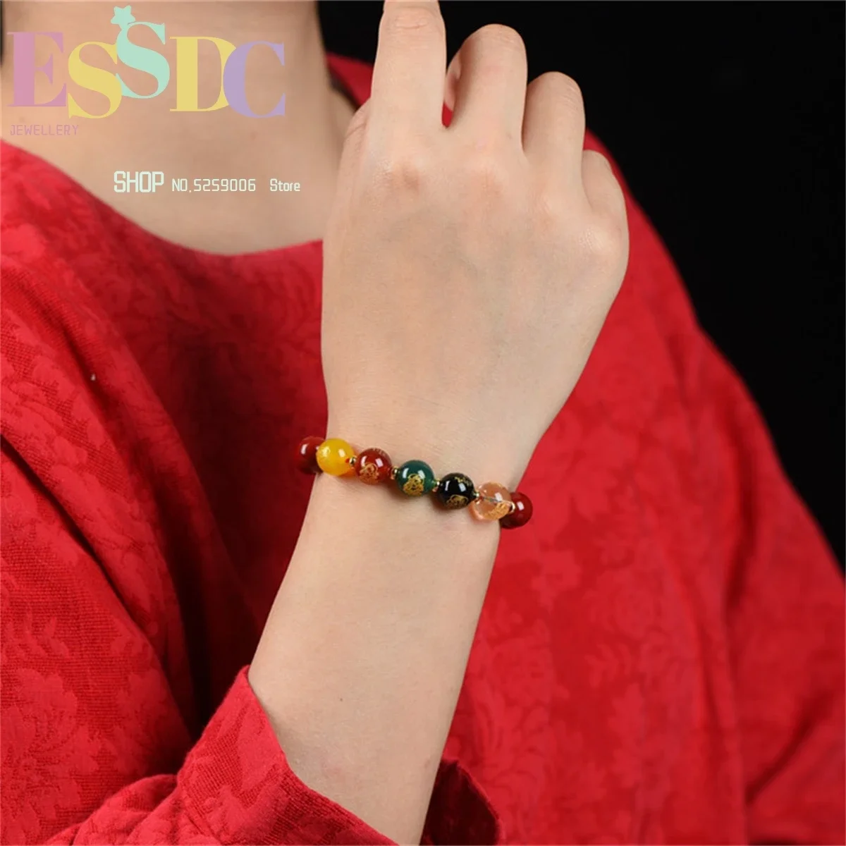 천연 보석 패션 5방향 부의신 진사 핸드 체인 퍼플 골 - Ethnic Fashion Way 리뷰 및 가격